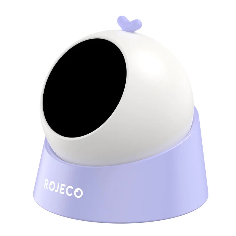 ROJECO interactive cat laser toy with automatic play modes in purple, presented by Ovin