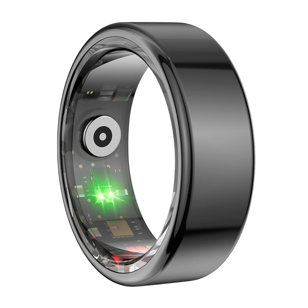 Colmi R02 Smart Ring in black with heart rate and sleep tracking features, presented by Ovin