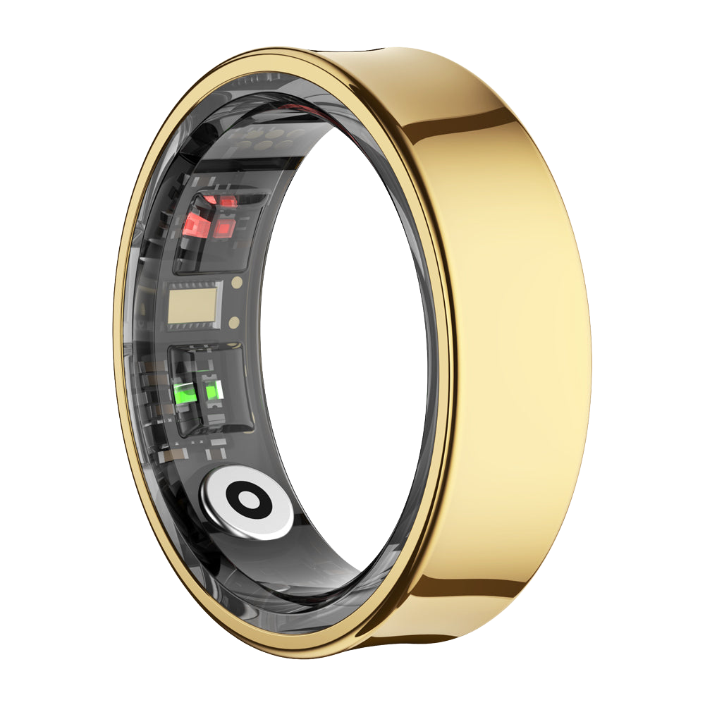 Alternate view of Colmi R09 Smart Ring in gold featuring temperature monitoring and concave design, presented by Ovin — image 2 of 2