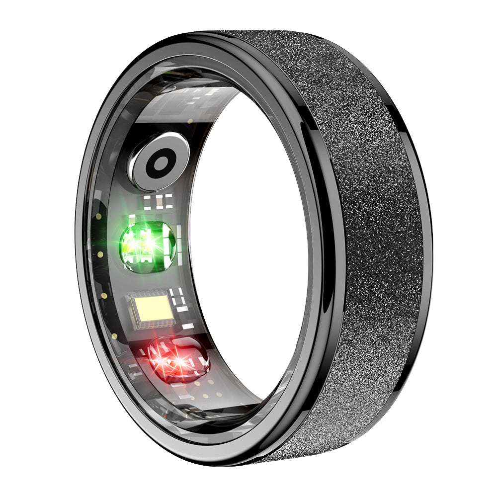 Colmi R10 Smart Ring in black made of stainless steel with health tracking features, presented by Ovin