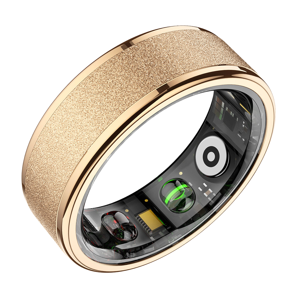 Colmi R10 Smart Ring in gold made of stainless steel with health tracking features, presented by Ovin — image 1 of 2